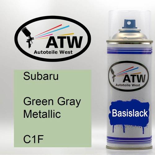 Subaru, Green Gray Metallic, C1F: 400ml Sprühdose, von ATW Autoteile West.